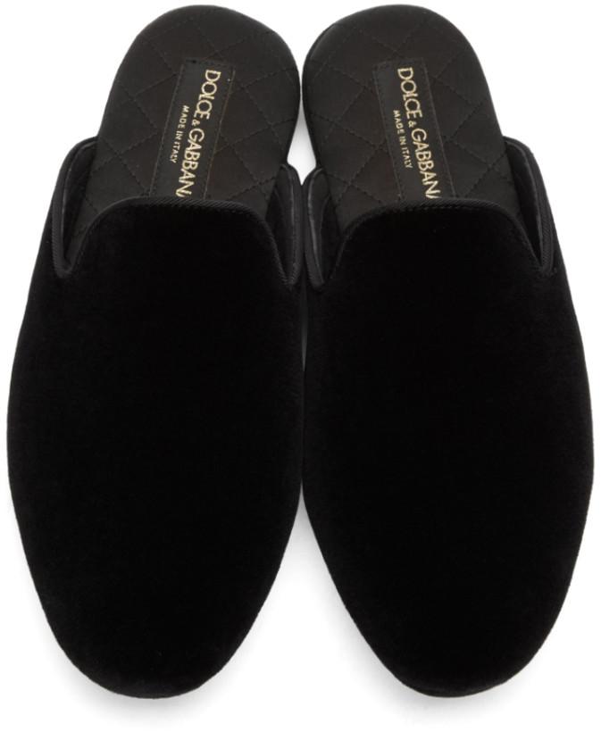 Dolce & Gabbana Velvet Slip-On Loafers 'Black'