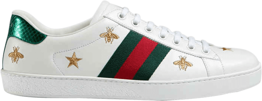 Gucci Ace Bees & Stars Embroidered 'White'