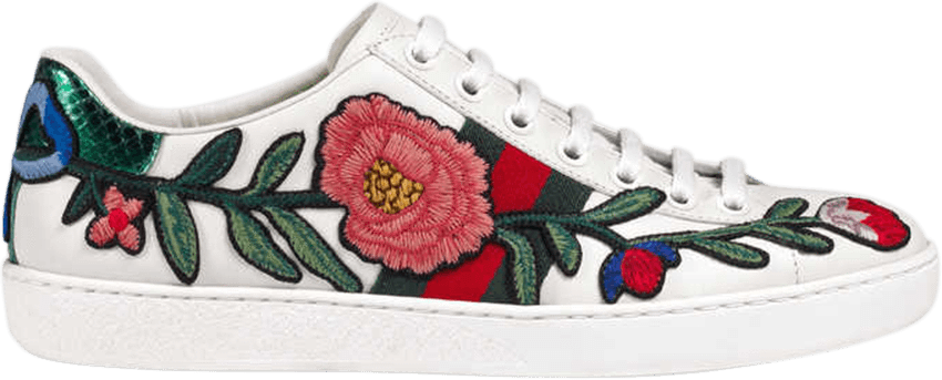 Gucci Ace Floral Embroidered 'White'
