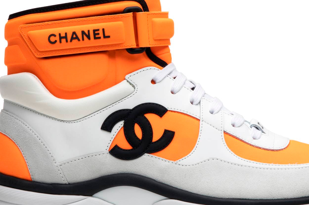 Chanel CC Logo High Top 'Orange & White'